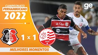 SANTA CRUZ 1 X 1 NÁUTICO | MELHORES MOMENTOS | 9ª RODADA PERNAMBUCANO 2022 | ge.globo