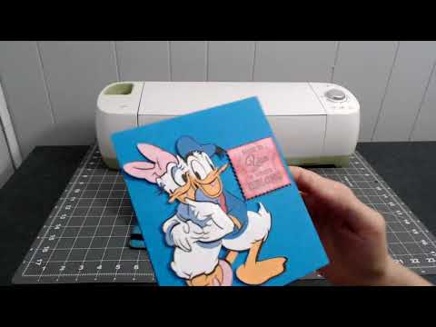 Cricut Print and cut ￼Donald Duck and Daisy duck Disney Card