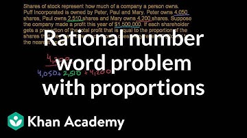 Rational number word problem with proportions | Pre-Algebra | Khan Academy