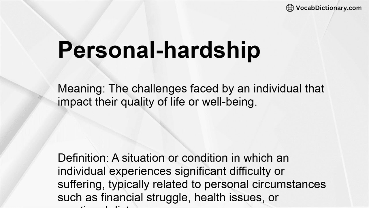 Personal-hardship Meaning
