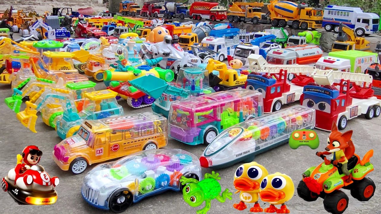 Unboxing City School Bus, Rc Will Road Bagge Car, Police Truck, Gear Robot Shark