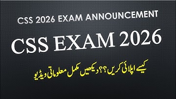 CSS 2026 Exam Announcement | Apply Online Now | FPSC Official Notice Explained