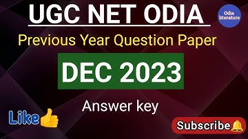DEC 2023 UGC NET ODIA Previous Year Question Paper#PAPER-2#ugcnetodia@Odialiterature