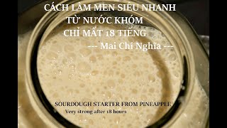 CÁCH LÀM MEN TỰ Ủ CHO BÁNH MÌ SIÊU NHANH, CHỈ 18 TIẾNG, men chua. Sourdough starter from pineapple