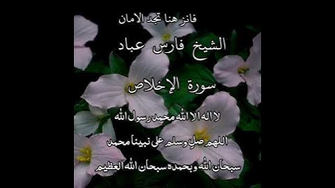 سورة الإخلاص | الشيخ فارس عباد، استغفر الله العظيم واتوب اليه ❤️❤️(3)