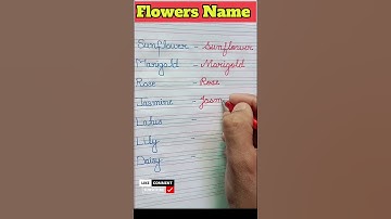 How to Write Flowers Name in English Cursive Writing | 📝✍️ #viral #shorts #cursive #creativewriting