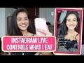 INSTAGRAM LIVE Controls What I Eat for a Day | Vlogmas Day 4