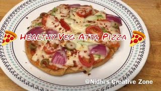 Veg pizza recipe using whole wheat flour | Without Yeast and Oven