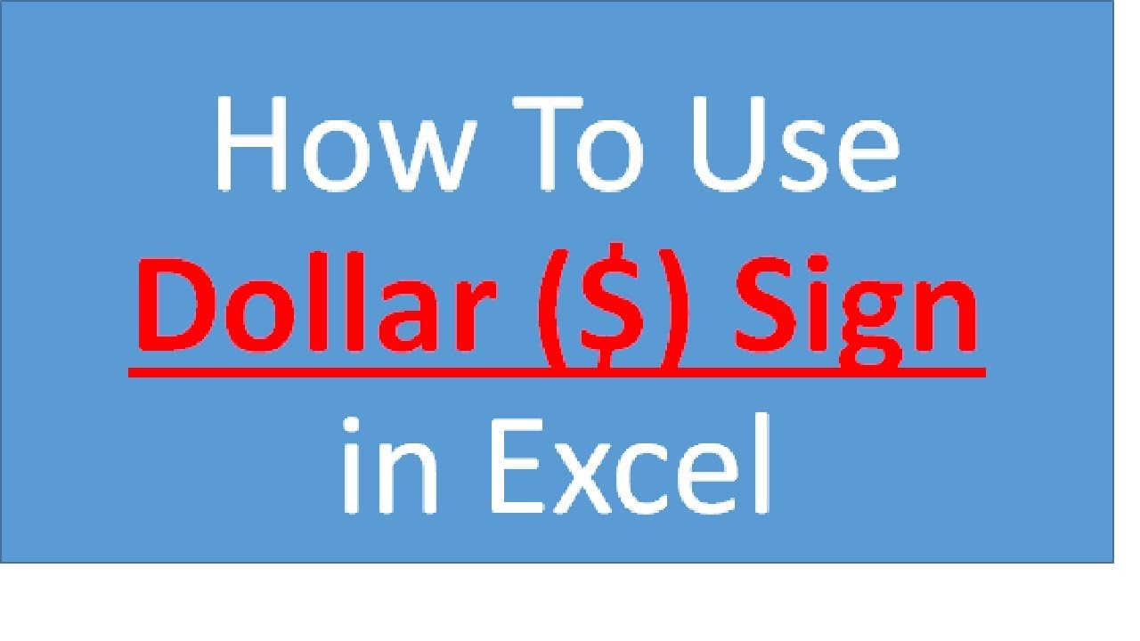 How To Use Dollar Sign In Excel Urdu YouTube