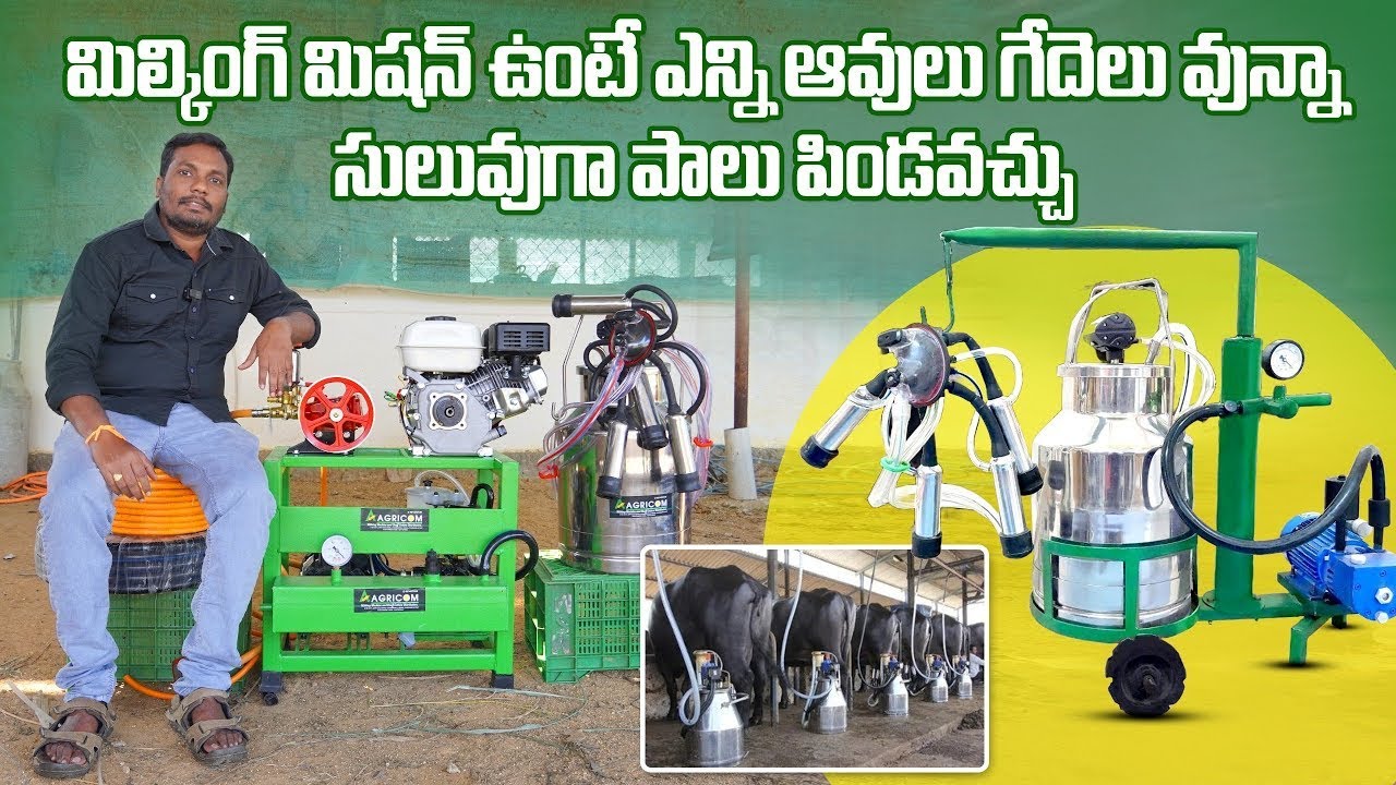 పాలు పిండే యంత్రం తో ఎన్ని ఆవుల పాలు అయిన ఒక్కరే పిండవచ్చు Starting price: 22,000/-|Milking Machine|