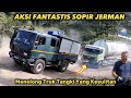 Aksi Sopir Jerman - Tarik Truck Tangki Di Tanjakan Licin Batu Jomba #truck #campervan