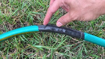 Trying to repair garden hose leak | Partial success | Flex tape