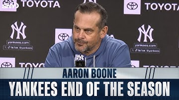 Aaron Boone over Anthony Volpe, Aaron Judge en Gerrit Cole