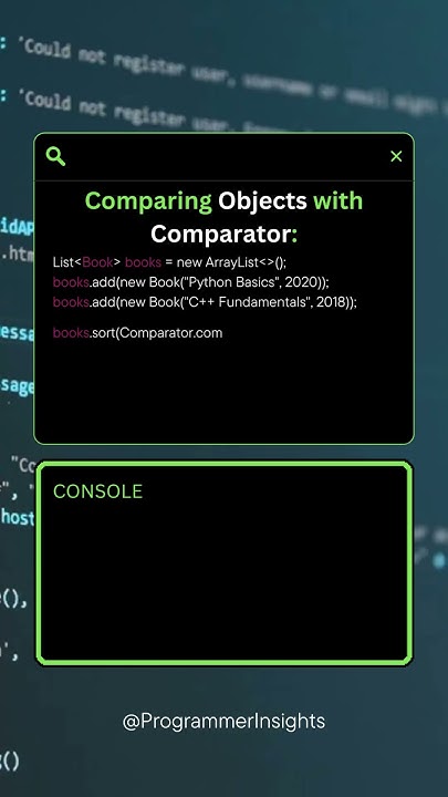 Comparing Objects with Comparator in Java! 👨‍💻 #shorts #facts #java ...