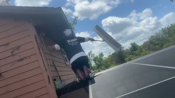 Soffit paint over a pool cage