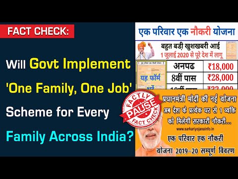 FACT CHECK: Will Govt Implement 'One Family, One Job' Scheme for Every Family Across India?
