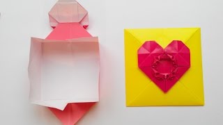 картинка: 💌Конверт с сердечком 🎀️ застежкой оригами Envelope with heart clasp origami
