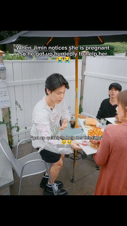 when Jimin notices she is pregnant🥹 He is such a gentleman 💗 #bangtan #jimin #bts #shorts