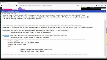 04-OSPF:: part 52 - OSPF Global Timers  B = OSPF LSA throttling