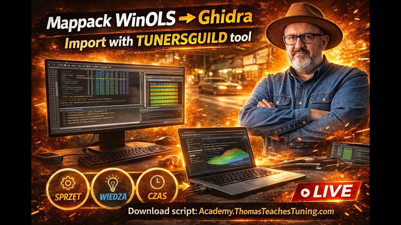 🔧 WinOLS ➜ Ghidra – Import map (DAMOS, A2L, Mappack) ZA DARMO!