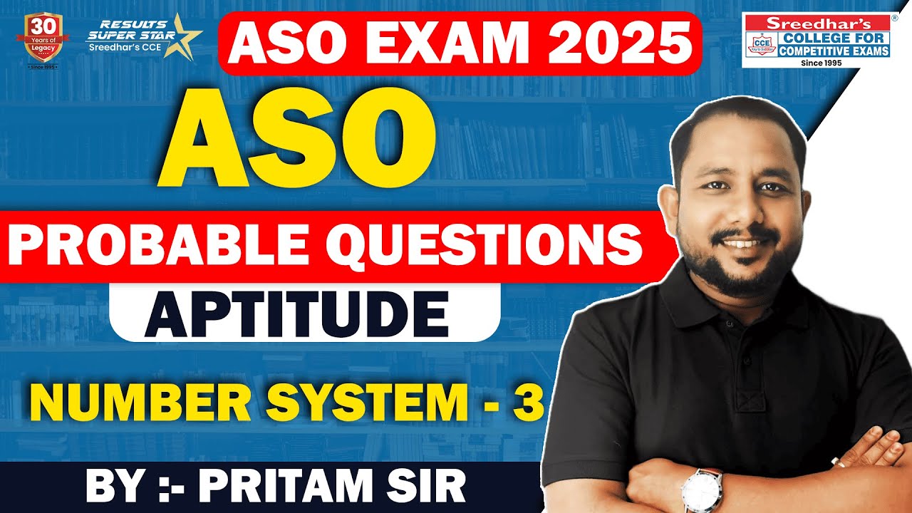 ASO Probable Questions Aptitude Paper || ASO 2025 Preparation Strategy ...