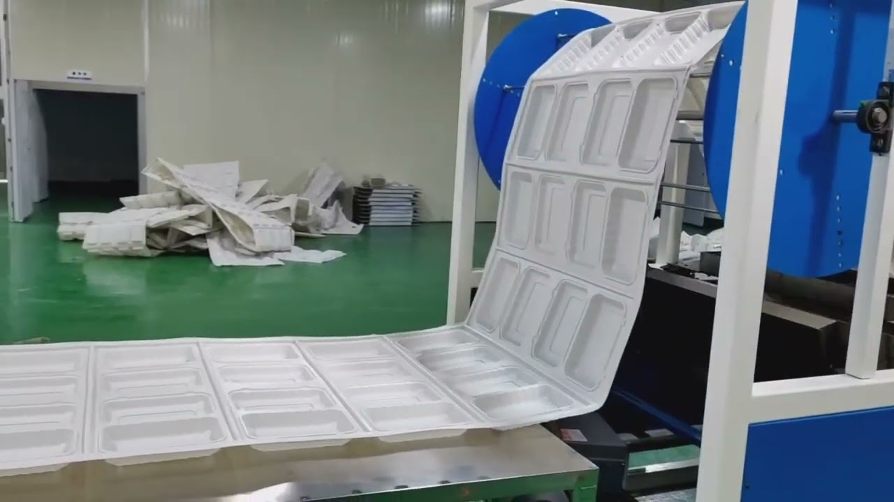 Disposable Plastic US Takeout Clamshell Food Box Fully Automatic Inline Thermoforming Machine