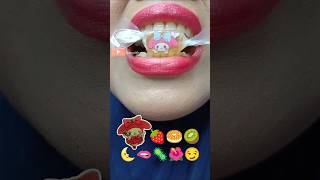 ASMR Mukbang Anomaly Emoji My Melody Truns Into Pineapple Candy #short #shorts 1391