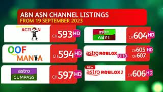Channel Listing Content Update: Astro Blox Network/Astro Shieldtox Network from 19 September 2023