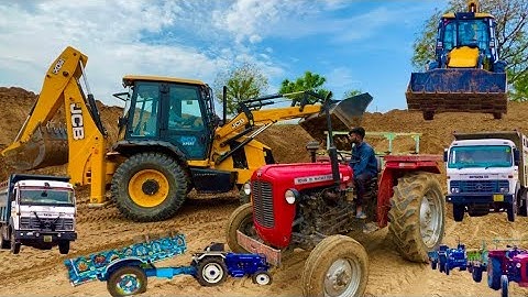 JCB 3dx Backhoe Maschine fully Loading Mud in Mahindra 475 JCB miti sifting #jcb #jcbvideo #farming