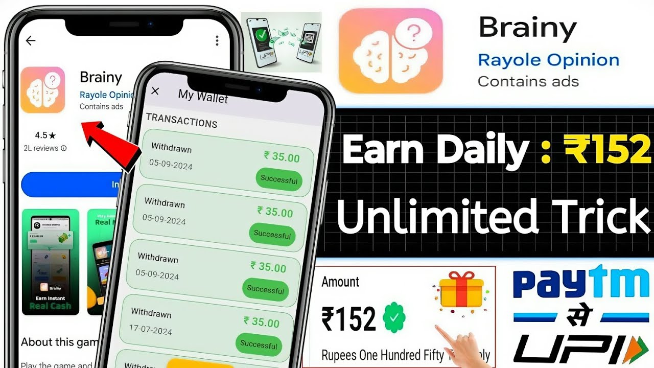 Brainy app | brainy app real or fake | best earning app | new earning app | redeem code app
