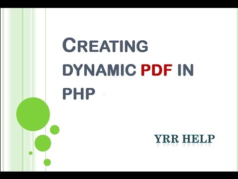 Creating Dynamic PDF in PHP from HTML