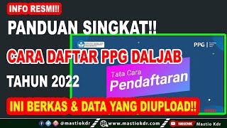 Panduan Resmi Cara mendaftar PPG daljab Tahun 2022