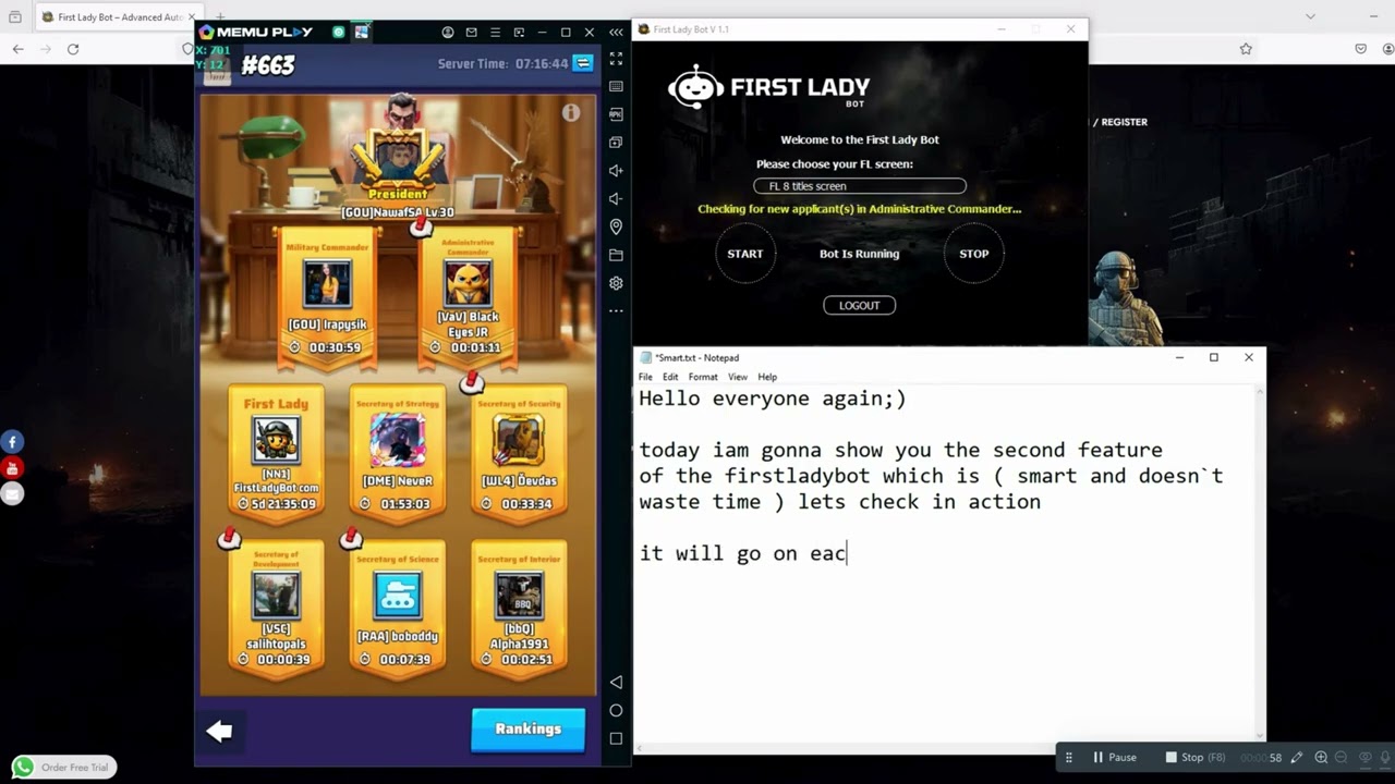 First Lady Bot Feature 2 Showcase: Smart, Time-Saving Operations.