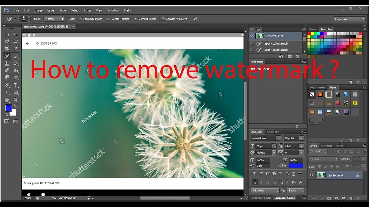 how to use photoshop to remove watermarks from photos