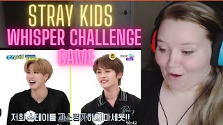 🤣 FIRST Reaction to STRAY KIDS WHISPER GAME CHALLENGE ( SILENT SINGER ) 😂