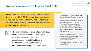 Webinar: Interim Final Rule with Comment Period