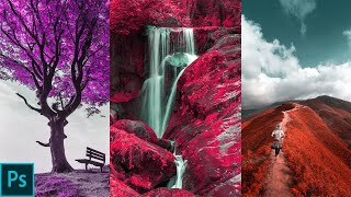 How to create infrared photo effect in Adobe Photoshop CC | Surreal false color effect Photoshop CC