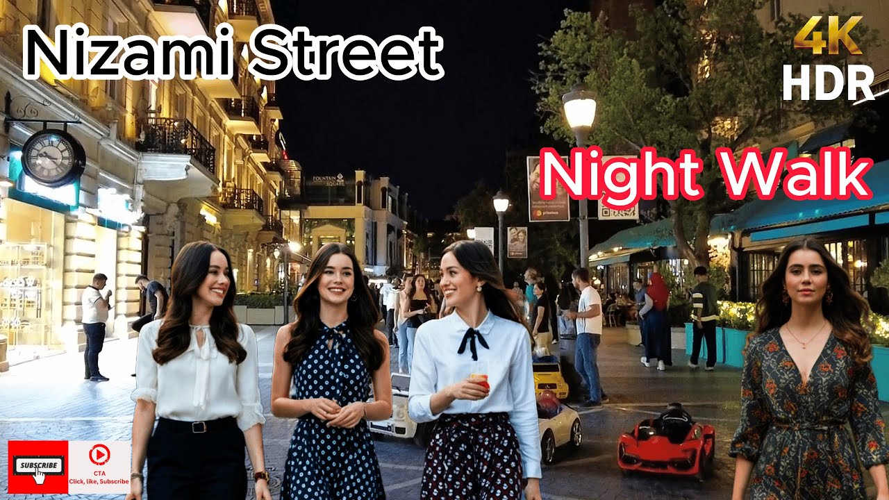 BAKU Night Life | Nizami Street Walking Tour | 🇦🇿 4K HDR