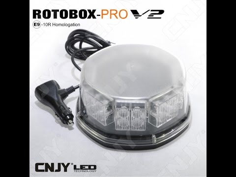 FABRICATION GYROPHARE  LED FLASH & ROTATIF 12/24V  CNJY rotobox v2 pro