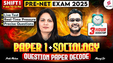 UGC PRE NET 2025 Exam | UGC NET Paper 1 & Sociology Preparation | UGC NET Paper 1 & Sociology Paper