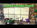 Spooky garage doors opening and closing