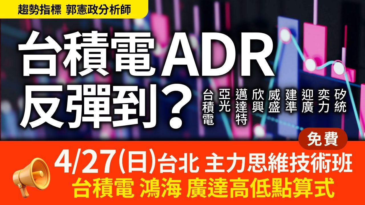 台積電ADR反弹到 20250424 趨勢指標 郭憲政分析師