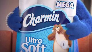 Charmin ultra soft toilet paper rolls| Can't keep your paws off.