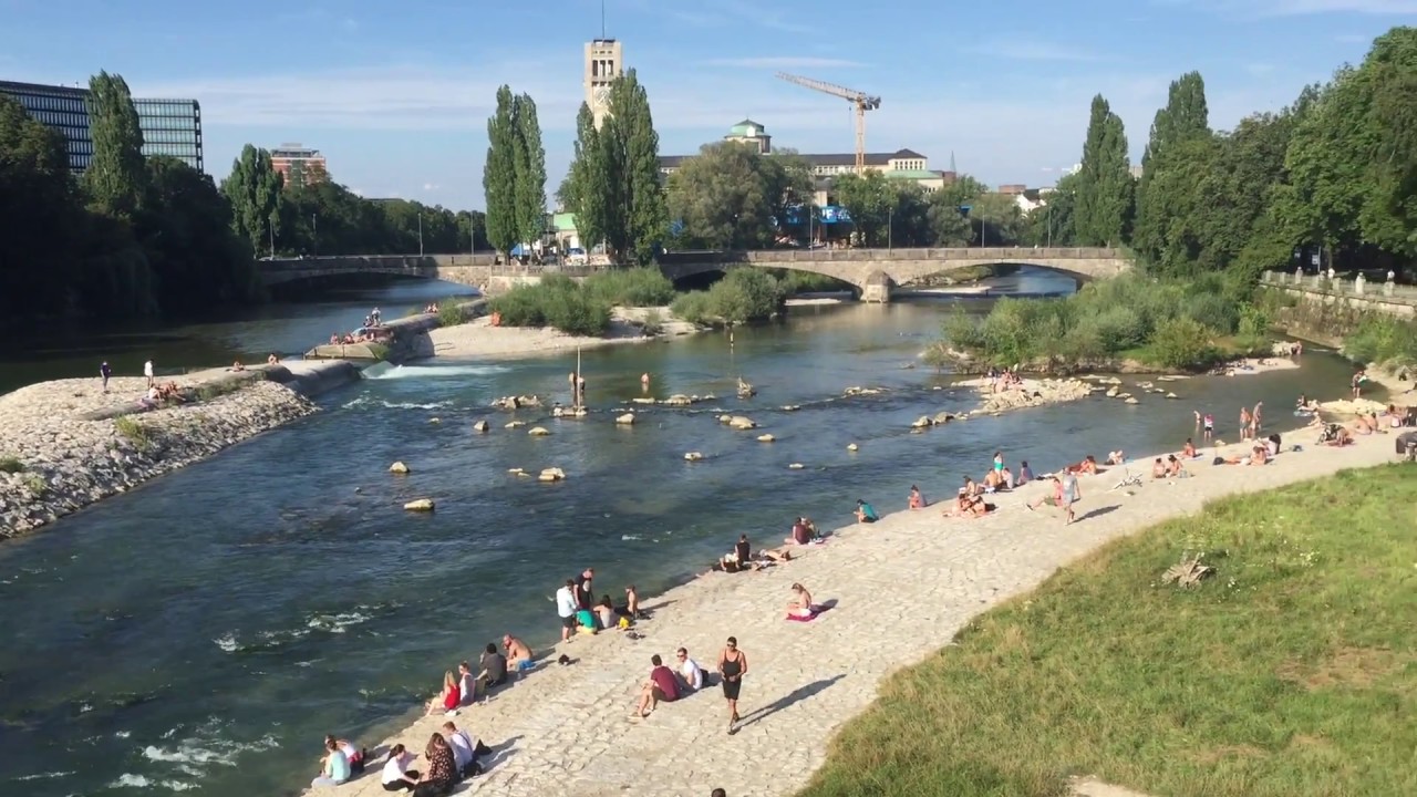 Baden an der Isar im Hochsommer 2018 - Impressionen aus München