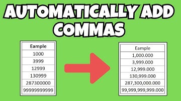 How To Automatically Add Commas To Numbers In Excel