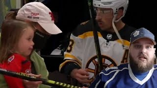 Brad Marchand Being Nice??? Giving A Little Girl An Autographed Stick!