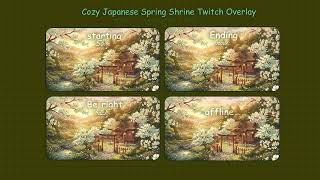 Cozy Japanese Spring Shrine Twitch Overlay