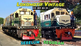 LOKO VINTAGE DEMPULAN SUDAH KINCLONG !! Lokomotif Vintage Gen 1 CC 201 83 31 di Bengkel Kereta Api