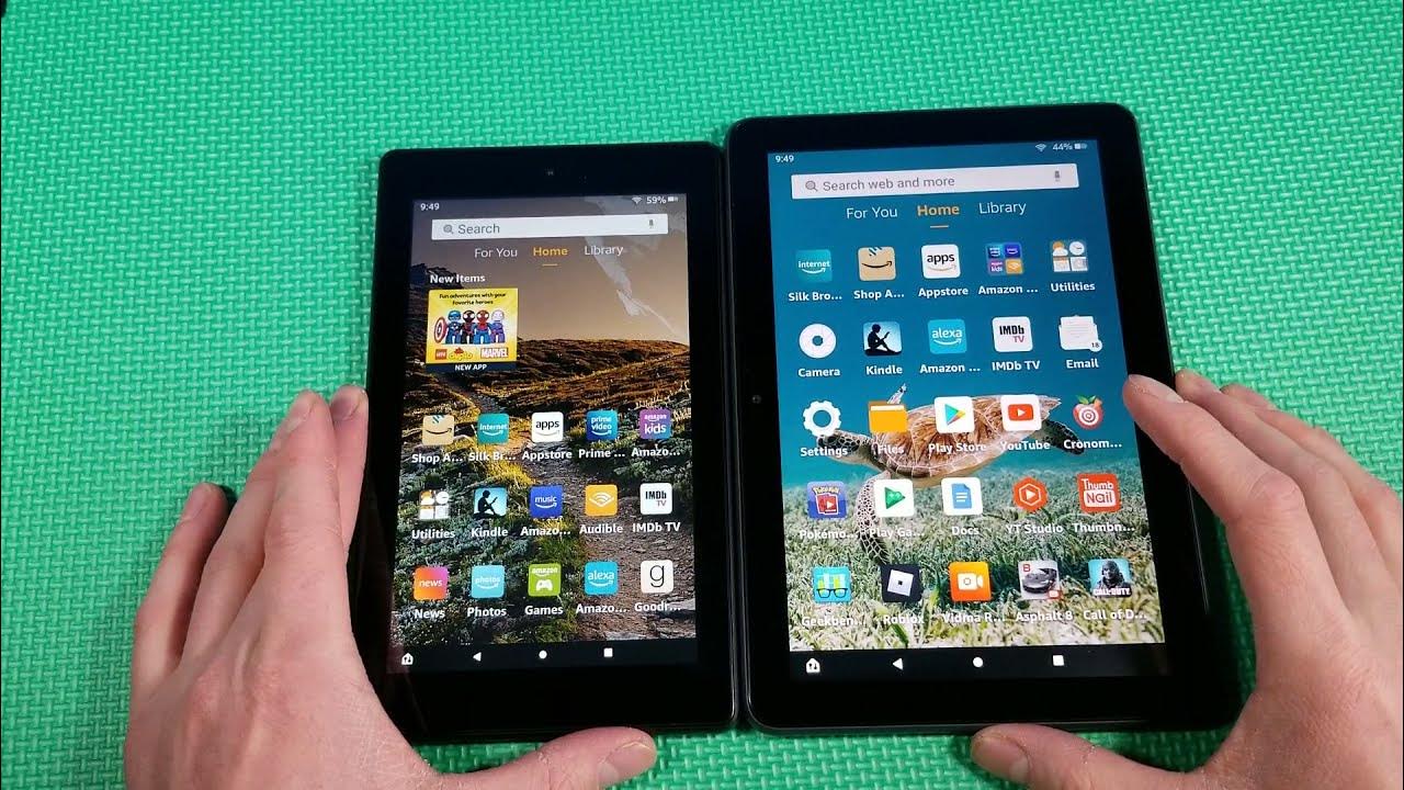 Amazon Fire 7 vs Amazon Fire HD8 plus speed test YouTube