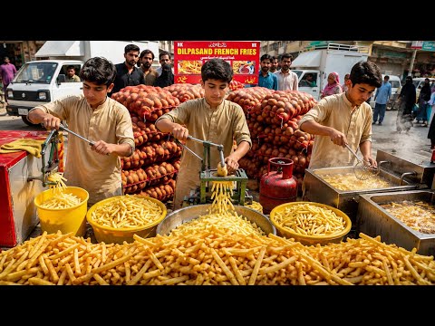 TINY BOSS SELLING GIANT FRIES 🍟 | HARDWORKING AFGHANI KID SELLING CRISPY FRENCH FRIES | PAKISTAN